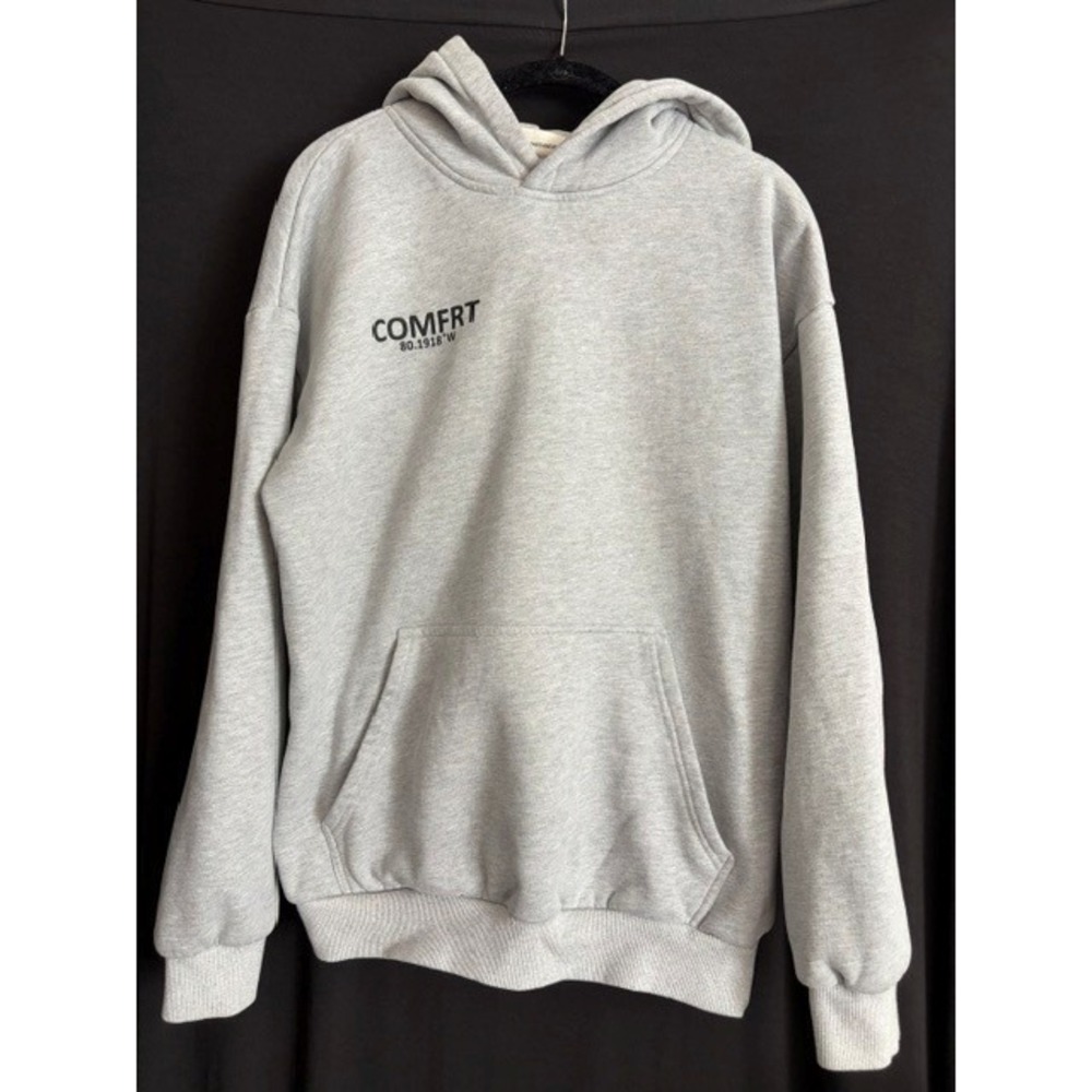 Comfrt Gray Hooded Sweatshirt Size M